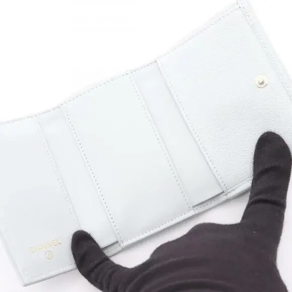 CHANEL Authentic Blue Leather Wallet - Picture 3 of 6